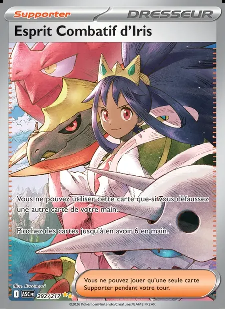 Esprit Combatif d'Iris, carte Pokémon ASC 292 — extension Héros Transcendants