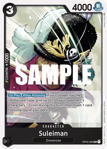 Suleiman, One Piece card OP04-085 — KINGDOMS OF INTRIGUE set