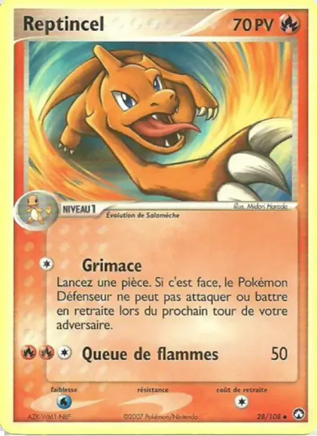Reptincel, carte Pokémon PK 28 — extension EX Gardiens du Pouvoir