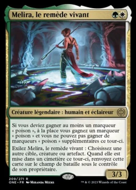 Melira, le remède vivant, carte Magic ONE 209 — extension Tous Phyrexians