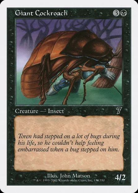 Cafard géant, carte Magic 7ED 138 — extension Septième Edition