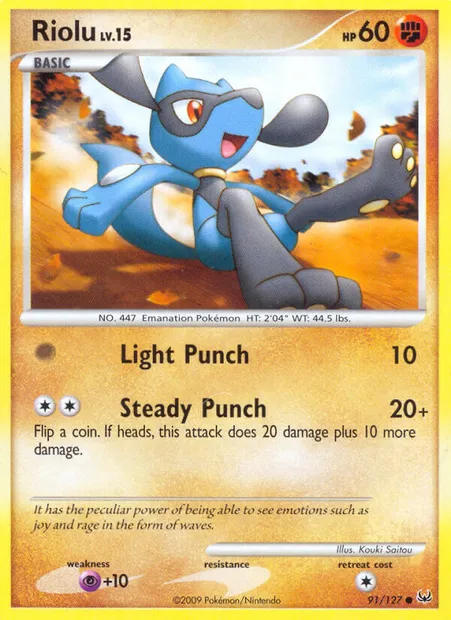 Riolu, Pokémon card PL 91 — Platinum set