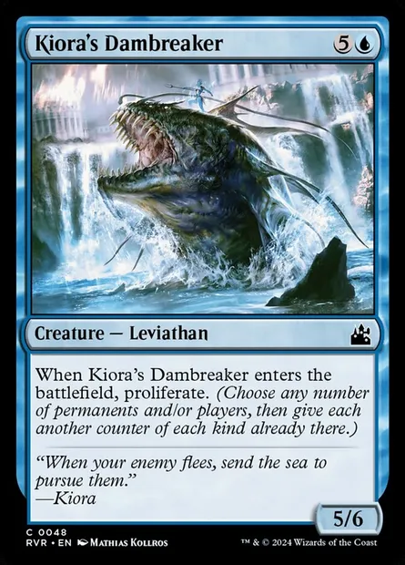 Kiora's Dambreaker, Magic card RVR 48 — Ravnica Remastered set