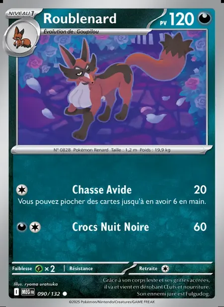 Roublenard, carte Pokémon MEG 090 — extension Méga-Évolution