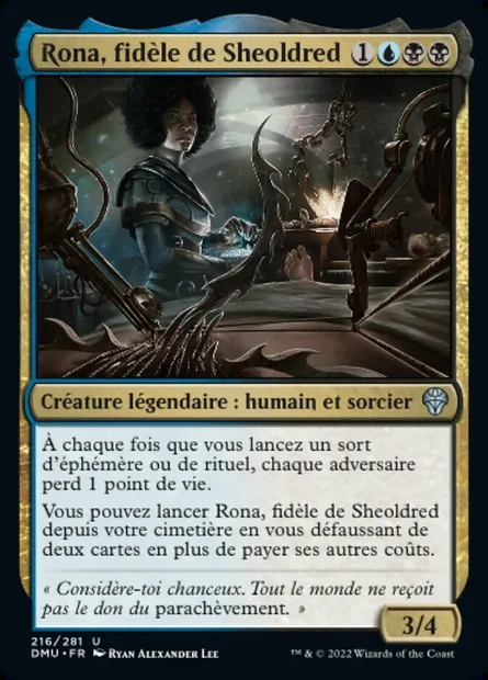 Rona, fidèle de Sheoldred, carte Magic DMU 216 — extension Dominaria Uni