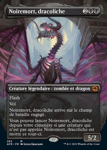 Noiremort, dracoliche, carte Magic AFR 292 — extension Forgotten Realms: Aventures dans les Royaumes Oubliés