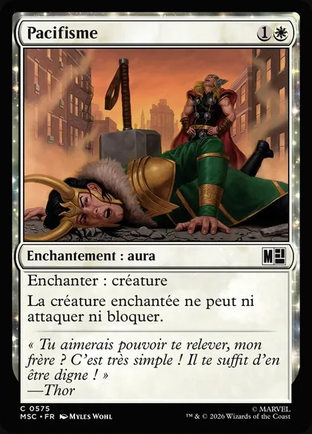 Pacifisme, carte Magic MSC 575 — extension Marvel Super Heroes Commander