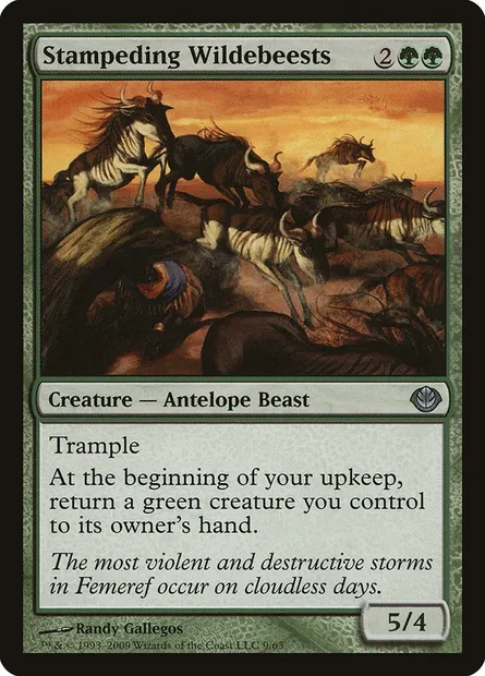 Stampeding Wildebeests, Magic card DDD 9 — Duel Decks: Garruk vs. Liliana set