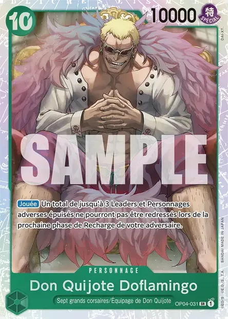 Don Quijote Doflamingo, carte One Piece OP04-031 — extension KINGDOMS OF INTRIGUE