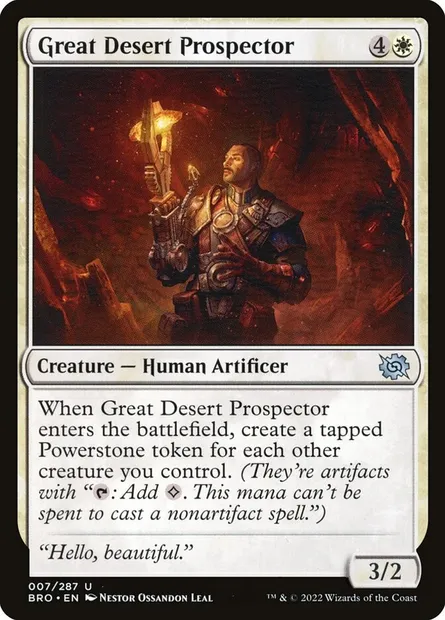 Great Desert Prospector, Magic card BRO 7 — The Brothers' War set