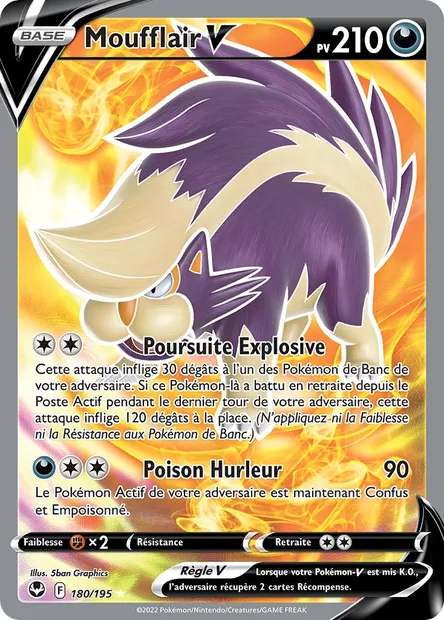 Moufflair V, carte Pokémon SIT 180 — extension Tempête Argentée