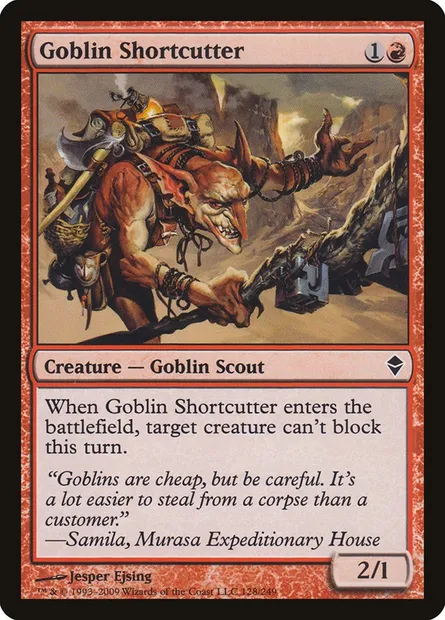 Goblin Shortcutter, Magic card ZEN 128 — Zendikar set