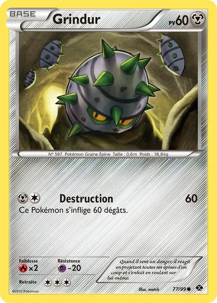 Grindur, carte Pokémon NXD 77 — extension Destinées Futures