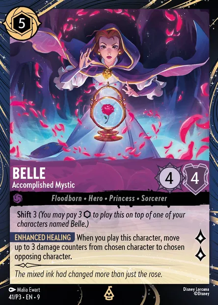 Belle - Accomplished Mystic, Disney Lorcana card P3-041 — P3 set