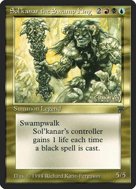 Sol'kanar the Swamp King, Magic card LEG 259 — Legends set