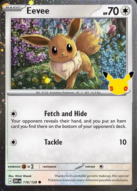 Évoli, carte Pokémon TDX 116-2 — extension Theme Deck & Blisters Exclusives