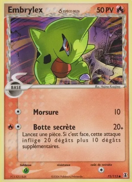 Embrylex δ, carte Pokémon DS 73 — extension EX Espèces Delta