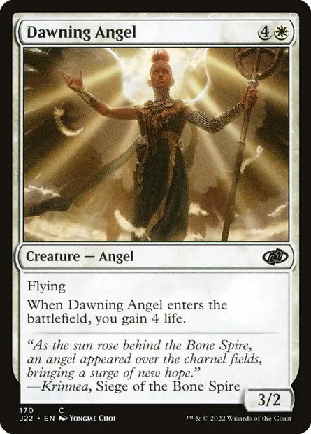 Dawning Angel, Magic card J22 170 — Jumpstart 2022 set