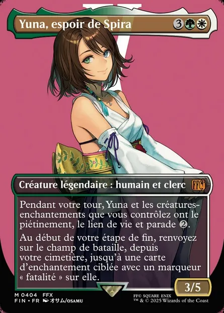 Yuna, espoir de Spira, carte Magic FIN 404 — extension Final Fantasy