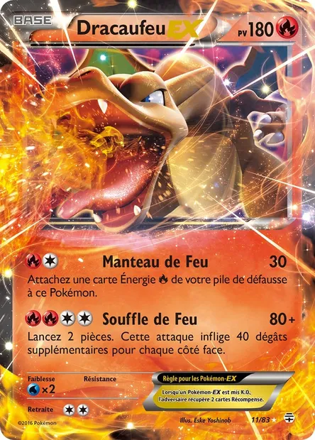 Dracaufeu-EX, carte Pokémon GEN 11 — extension Générations