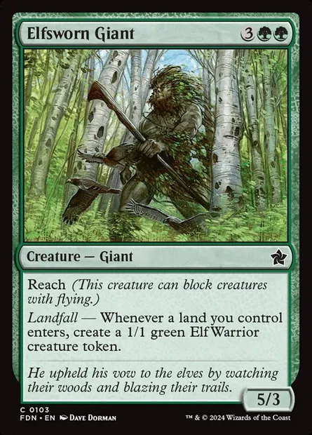 Elfsworn Giant, Magic card FDN 103 — Foundations set