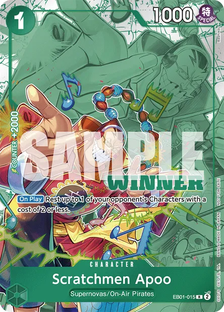 Scratchmen Apoo, One Piece card EB01-015 — MEMORIAL COLLECTION set