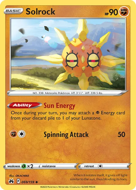 Solrock, Pokémon card CRZ 069 — Crown Zenith set