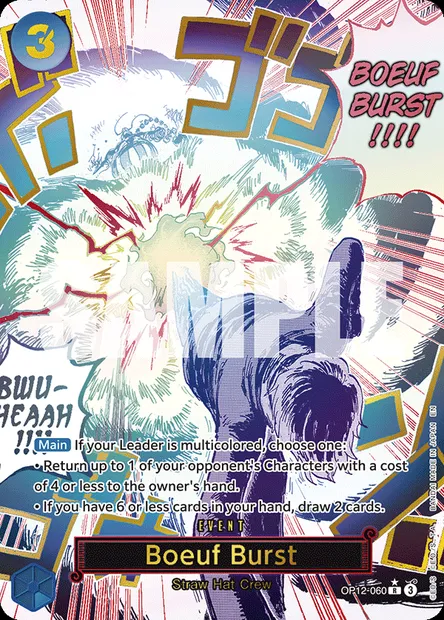 Boeuf Burst, One Piece card OP12-060 — LEGACY OF THE MASTER set