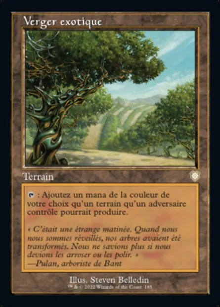 Verger exotique, carte Magic BRC 185 — extension The Brothers' War Commander