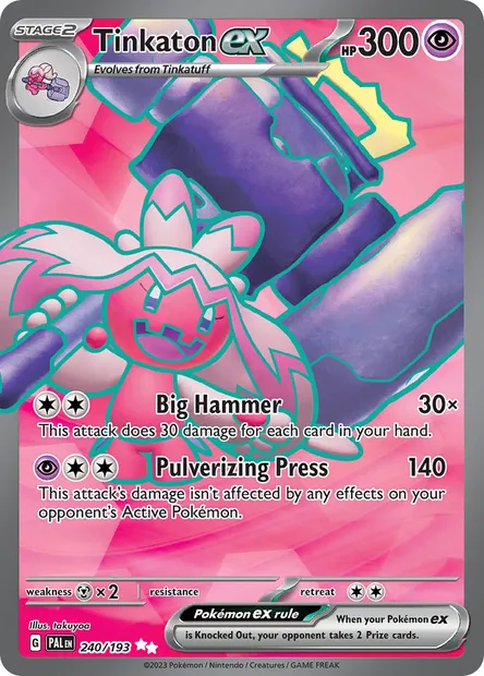 Tinkaton ex, Pokémon card PAL 240 — Paldea Evolved set