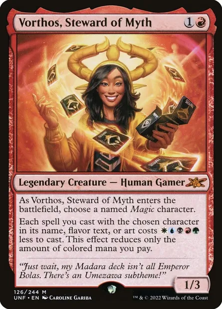 Vorthos, Steward of Myth, carte Magic UNF 126 — extension Unfinity