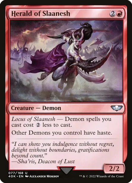 Herald of Slaanesh, Magic card 40K 77 — Warhammer 40,000 Commander set