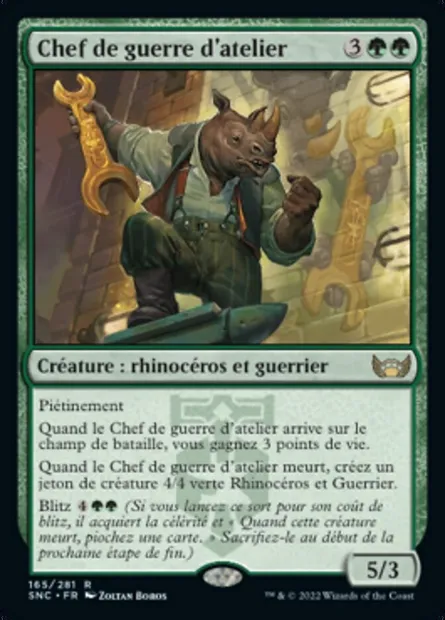 Chef de guerre d'atelier, carte Magic SNC 165 — extension Les rues de la Nouvelle-Capenna