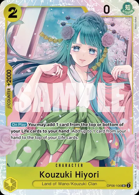 Kouzuki Hiyori, One Piece card OP06-106 — WINGS OF THE CAPTAIN set