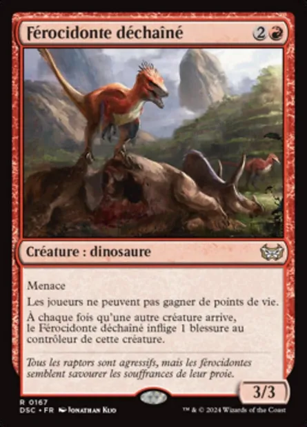 Férocidonte déchaîné, carte Magic DSC 167 — extension Duskmourn: House of Horror Commander