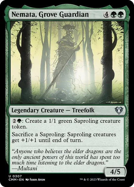 Némata, vigile du bosquet, carte Magic CMM 307 — extension Commander Masters