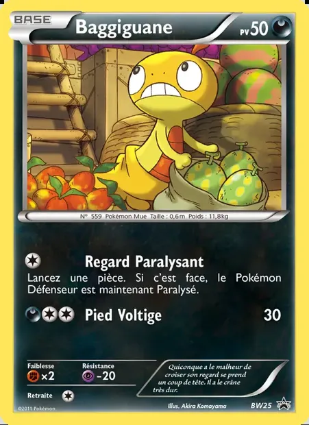 Baggiguane, carte Pokémon BW 25 — extension Promo BW