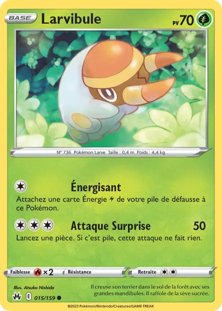 Larvibule, carte Pokémon CRZ 015 — extension Zénith Suprême