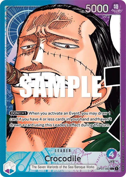 Crocodile, One Piece card OP01-062 — ROMANCE DAWN set