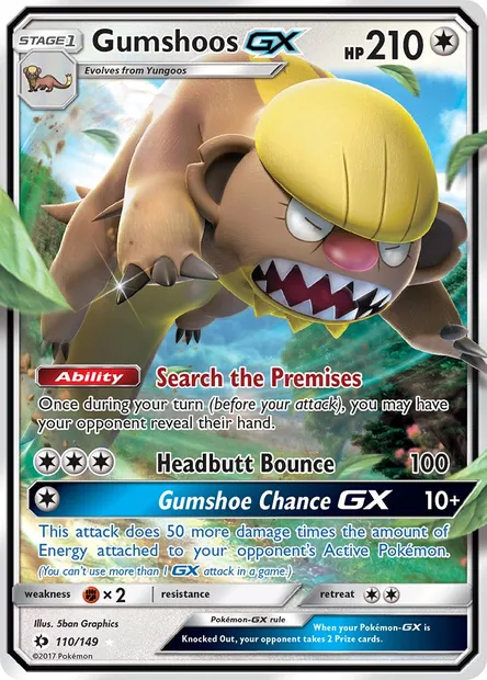 Gumshoos GX, Pokémon card SUM 110 — Sun & Moon set