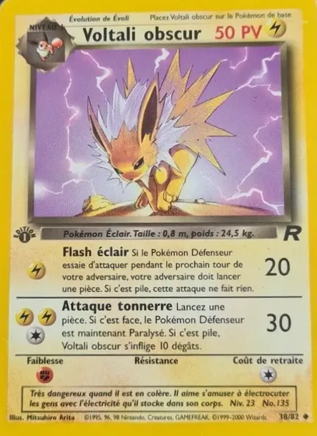 Voltali obscur, carte Pokémon TR 38 — extension Team Rocket
