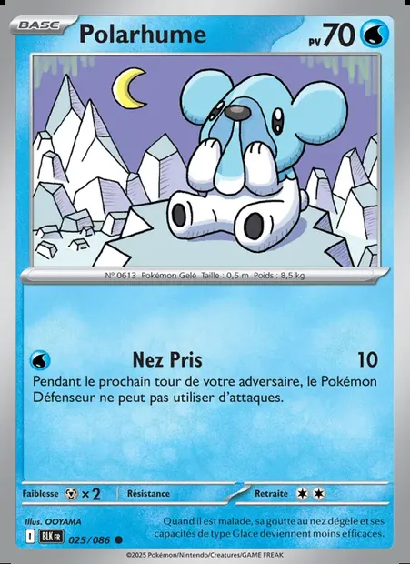 Polarhume, carte Pokémon BLK 025 — extension Foudre Noire