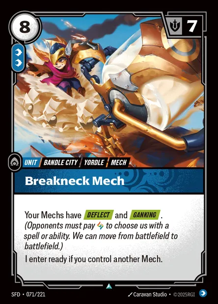 Breakneck Mech, Riftbound card SFD 071 — Spiritforged set