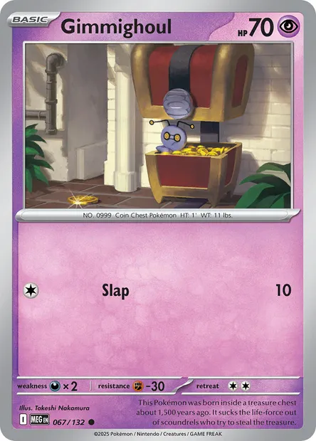 Gimmighoul, Pokémon card MEG 067 — Mega Evolution set
