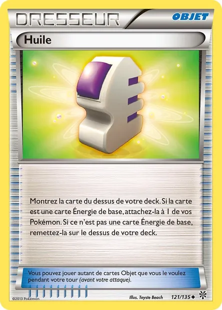 Huile, carte Pokémon PLS 121 — extension Tempète Plasma