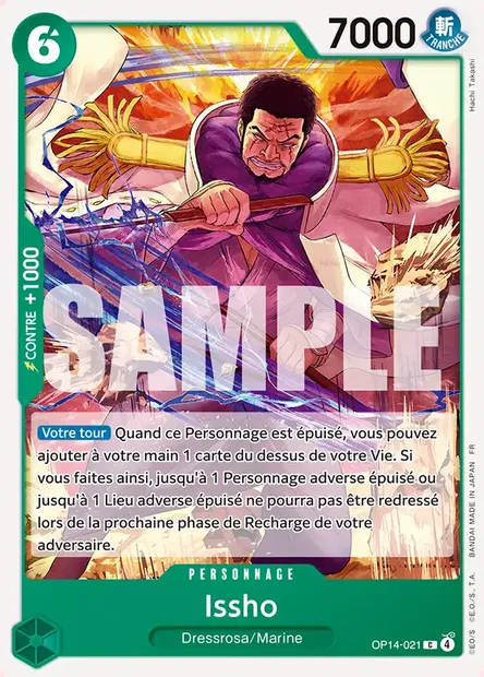 Issho, carte One Piece OP14-021 — extension LES SEPT DE LA MER D'AZUR