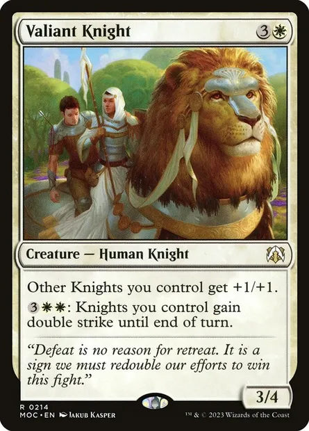 Valiant Knight, Magic card MOC 214 — March of the Machine Commander set