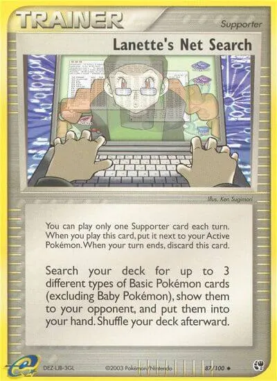 Lanette's Net Search, Pokémon card SS 87 — Sandstorm set
