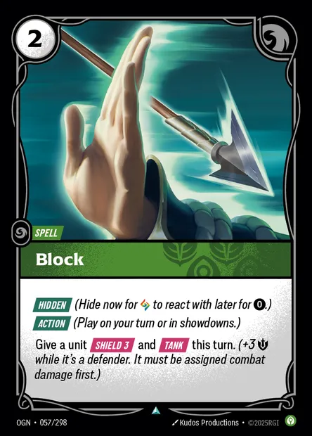 Block, Riftbound card OGN 057 — Origins set