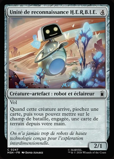 Unité de reconnaissance H.E.R.B.I.E., carte Magic MSH 247 — extension Marvel Super Heroes